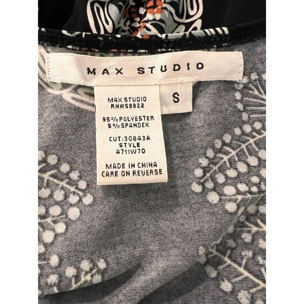 Max Studio Dress Size Small V Neck Geometric Colorful Lightweight Stretch Hippie - Picture 3 of 9